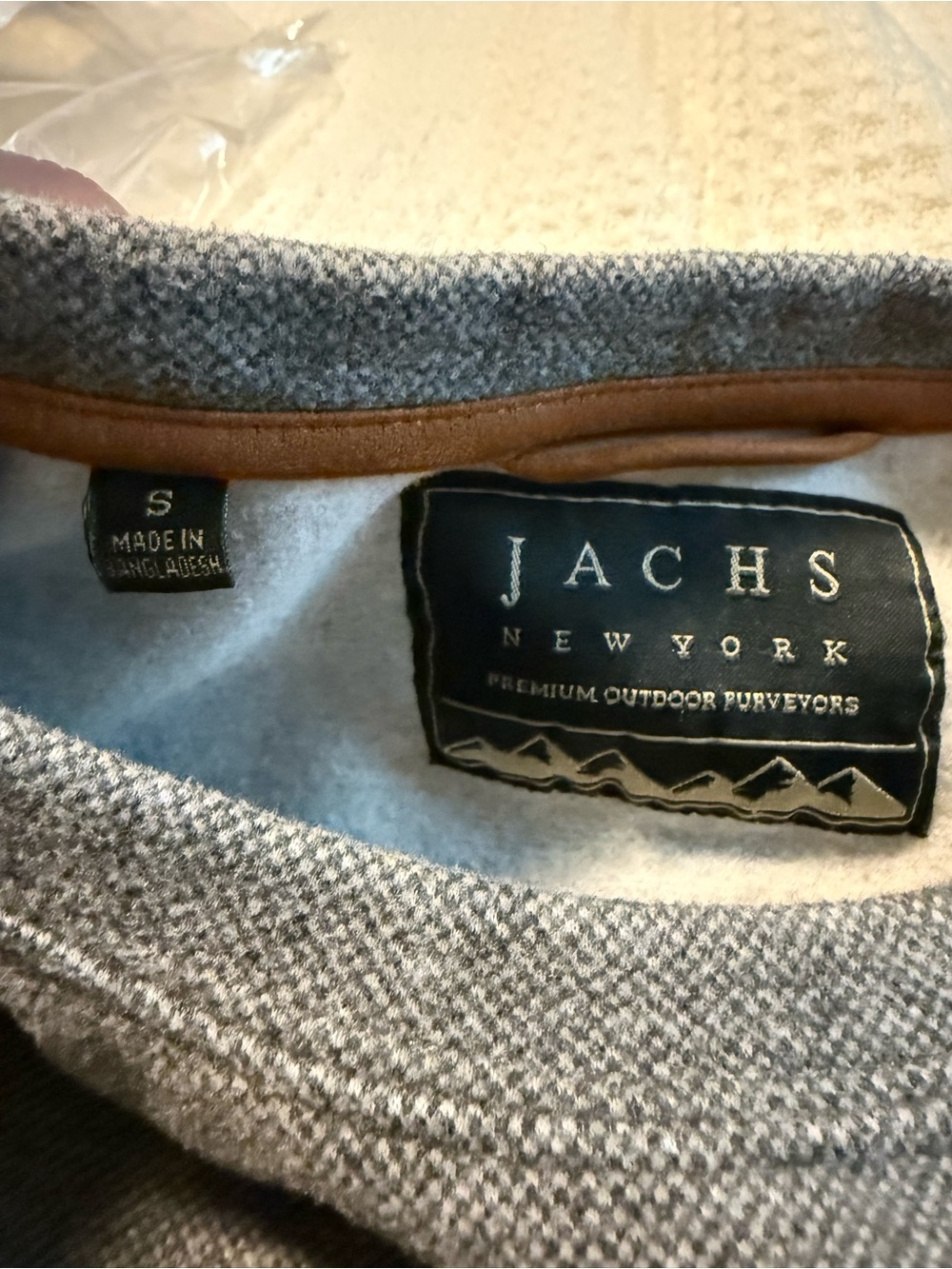 JACHS NY Fleece Lined Crewneck Pullover Sweater Gray Men’s Small Outdoor - Picture 4 of 6